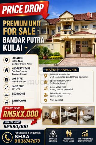 For Sale Jalan nuri bandar putra kulai 1
