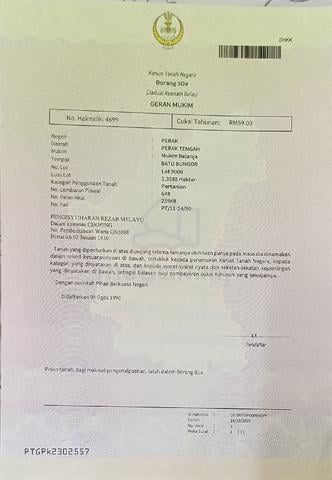 1 Ekar Jual Bahagian Chopin Kanan 1