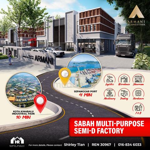 Semi D Factory | Warehouse | 2 storey | KK | Kota Kinabalu| Sepangar 1
