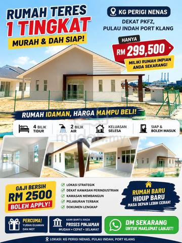 Rumah Teres 1 Tingkat Murah dan Dah siap boleh duduk terus 1