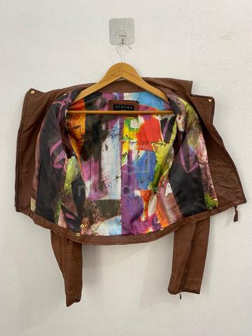 Sisley Brown Sheepskin Leather Biker Jacket - photo 3 of 6