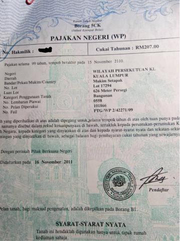 Tanah Lot Untuk Dijual Di Kuala Lumpur 1